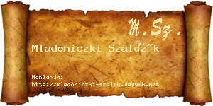 Mladoniczki Szalók névjegykártya